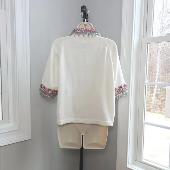 Vintage Michael Simon Beaded Bird Cardigan ~ Women’s Size 2 LargeRAREHTF